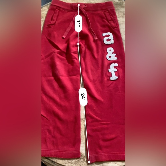 Abercrombie Kids Unisex Size Large Red Cotton Blend  Wide Leg‎ Sweatpants - Picture 8 of 16